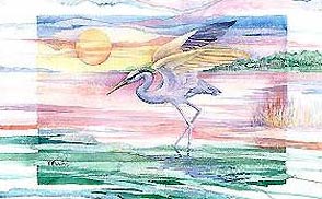 Blue Heron Twilight by Paul Brent